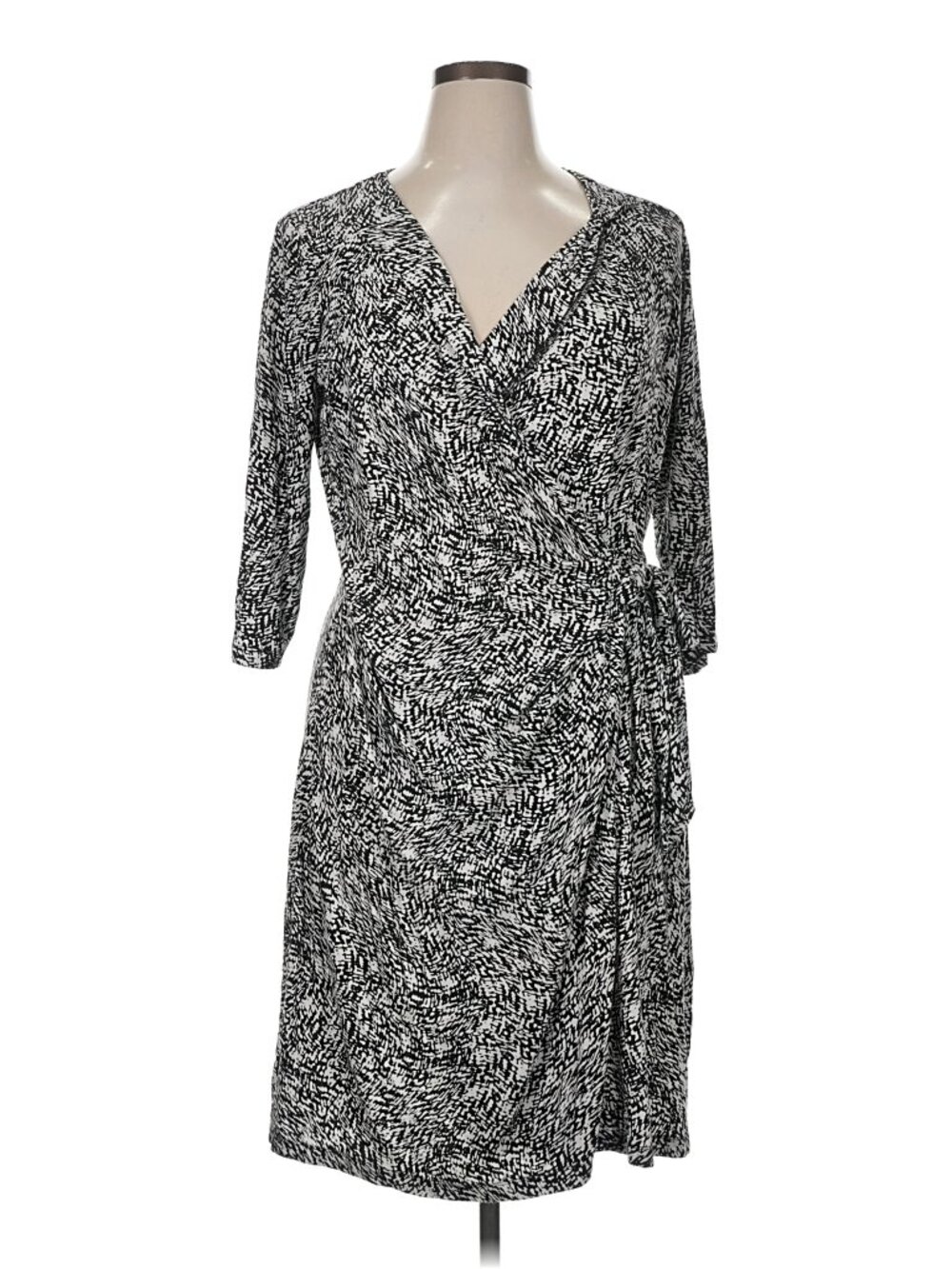Cynthia Rowley Woman Black and White Wrap Dress